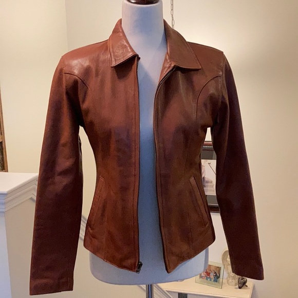Saavedra Confecciones Jackets & Blazers - Saavedra Confecciones  Leather Jacket Tan Size S LIKE NEW